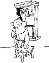 coloriage winnie essaye d attraper le pot de miel